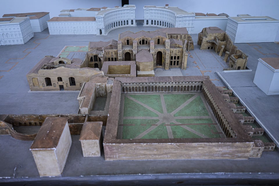 Макет с реконструкцией первоначального комплекса Терм Диоклетиана в Национальном римском музее в Риме