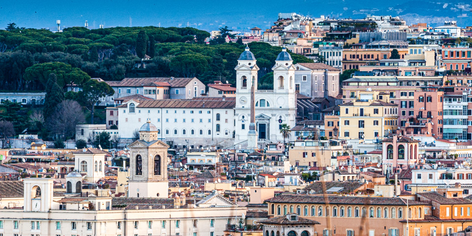 Trinità dei Monti и обелиск с Piazzale Garibaldi